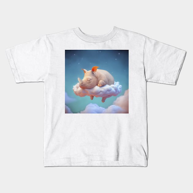 rhino baby dreams Kids T-Shirt by Submarinepop